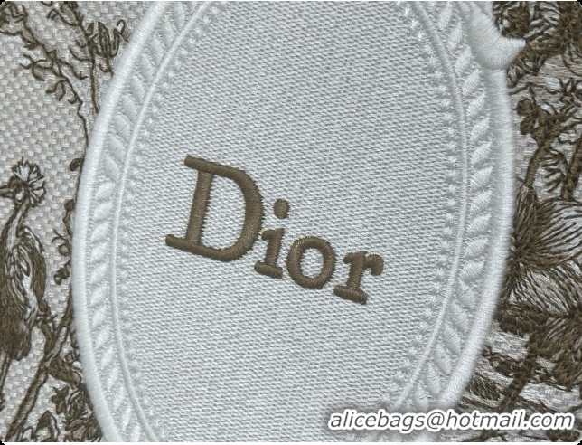 Popular Style Dioriviera Small Dior Book Tote with Strap in Beige Multicolor Toile de Jouy Floral Garden Embroidery D100