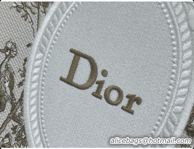 Comfortable Dioriviera Medium Dior Book Tote with Strap in Beige Multicolor Toile de Jouy Floral Garden Embroidery D1007
