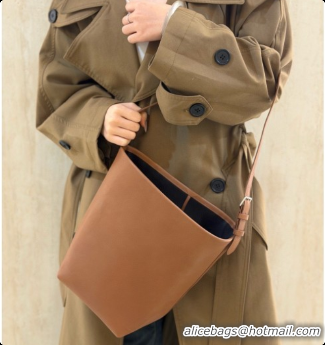 Shop The Row Park Bucket Bag in Masoni Leather Tan Brown 2026 8860