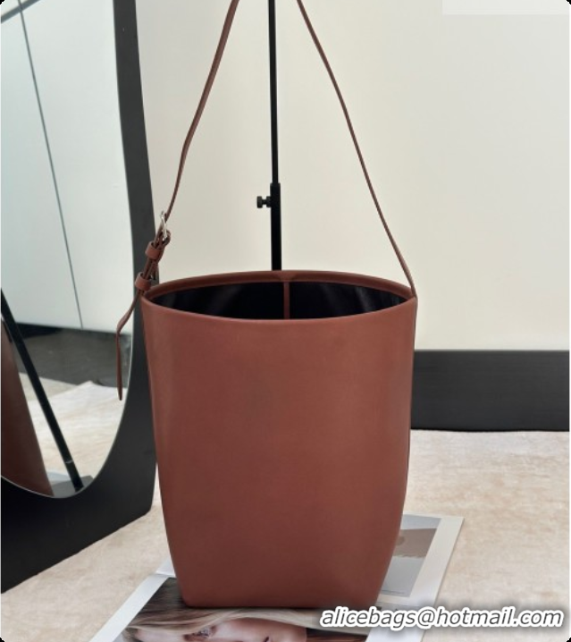 Purchase The Row Park Bucket Bag in Masoni Leather 8860 Red Brown 2026
