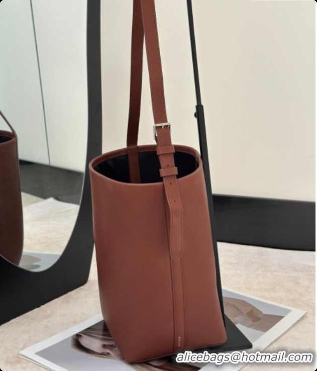 Purchase The Row Park Bucket Bag in Masoni Leather 8860 Red Brown 2026