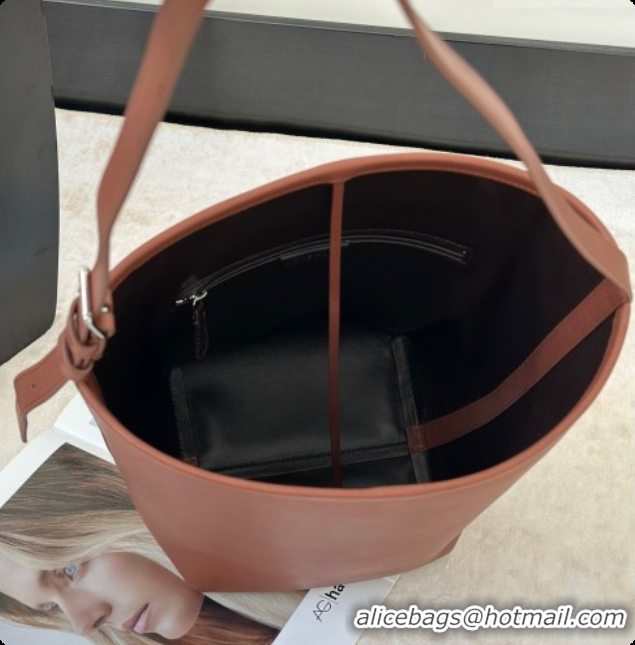 Purchase The Row Park Bucket Bag in Masoni Leather 8860 Red Brown 2026