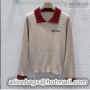 Buy Cheapest Miu Miu Wool Sweater M093053 Beige 2026
