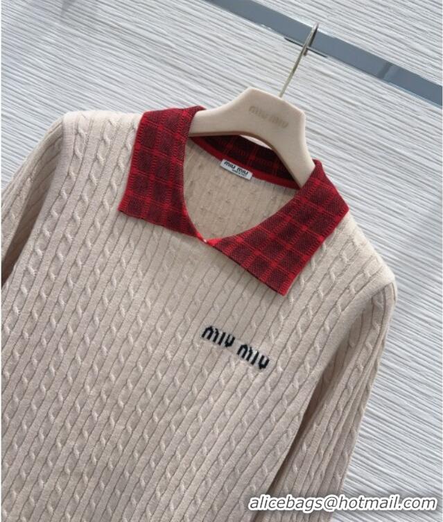 Buy Cheapest Miu Miu Wool Sweater M093053 Beige 2026