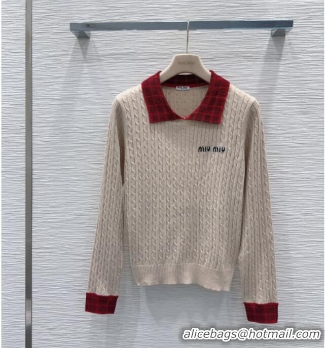 Buy Cheapest Miu Miu Wool Sweater M093053 Beige 2026