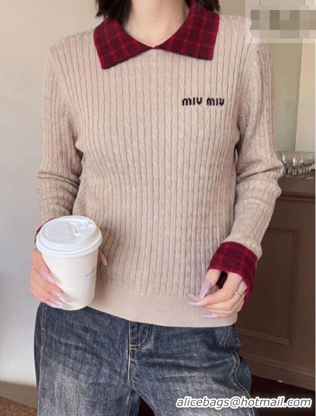 Buy Cheapest Miu Miu Wool Sweater M093053 Beige 2026