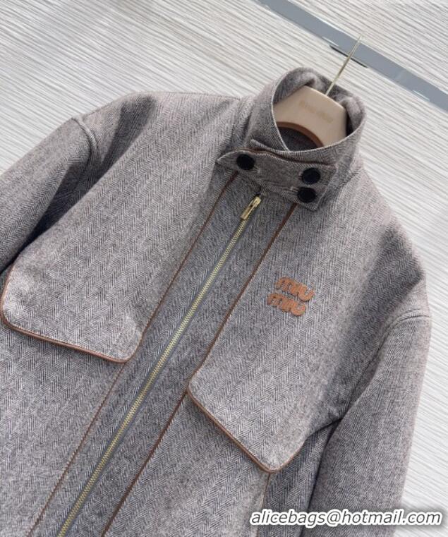 Best Quality Miu Miu Jacket M093055 Light Grey 2026