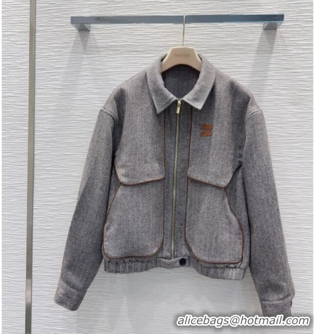 Best Quality Miu Miu Jacket M093055 Light Grey 2026