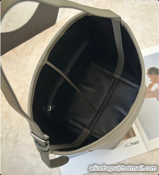 Luxurious The Row Park Bucket Bag in Masoni Leather 8860 Grey 2026