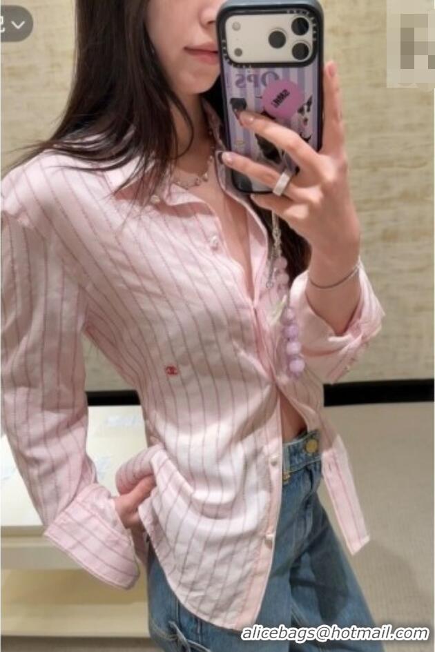 Luxury Cheap Chanel Cotton Shirt CH093056 Light Pink 2026