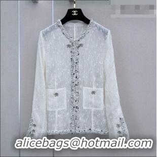 Top Grade Chanel Mesh Jacket CH100101 White 2026