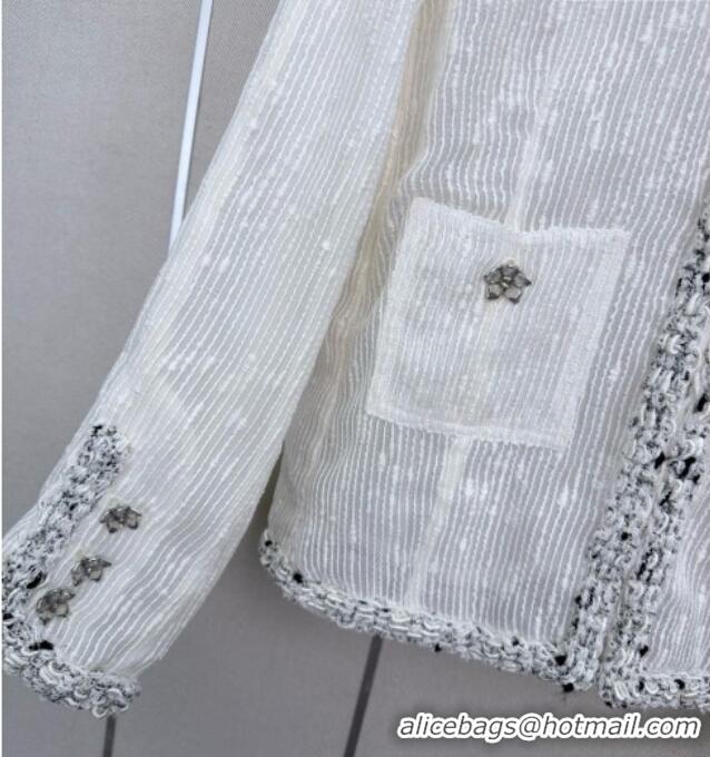 Top Grade Chanel Mesh Jacket CH100101 White 2026