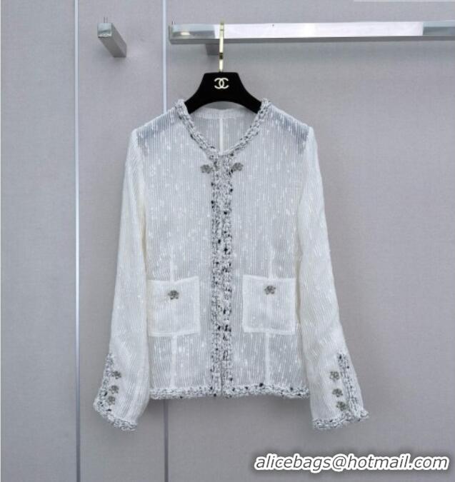 Top Grade Chanel Mesh Jacket CH100101 White 2026