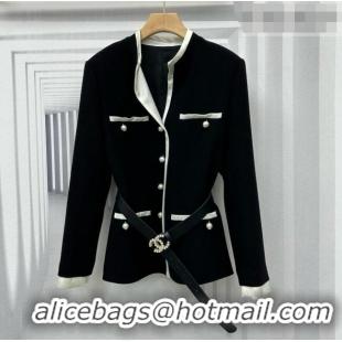 Good Looking Chanel Jacket with Belt CH100113 Black 2026