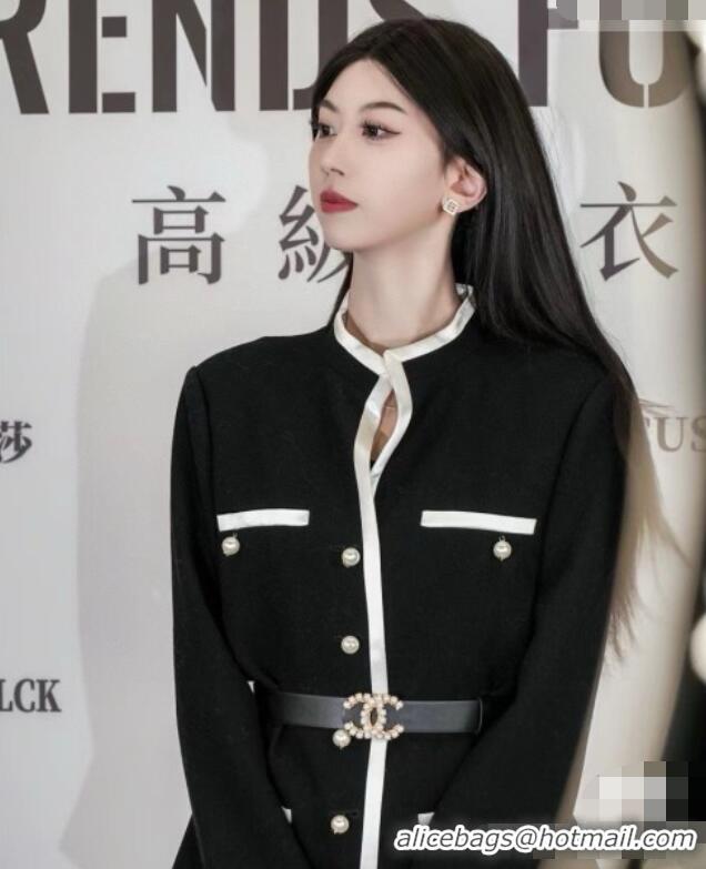 Good Looking Chanel Jacket with Belt CH100113 Black 2026