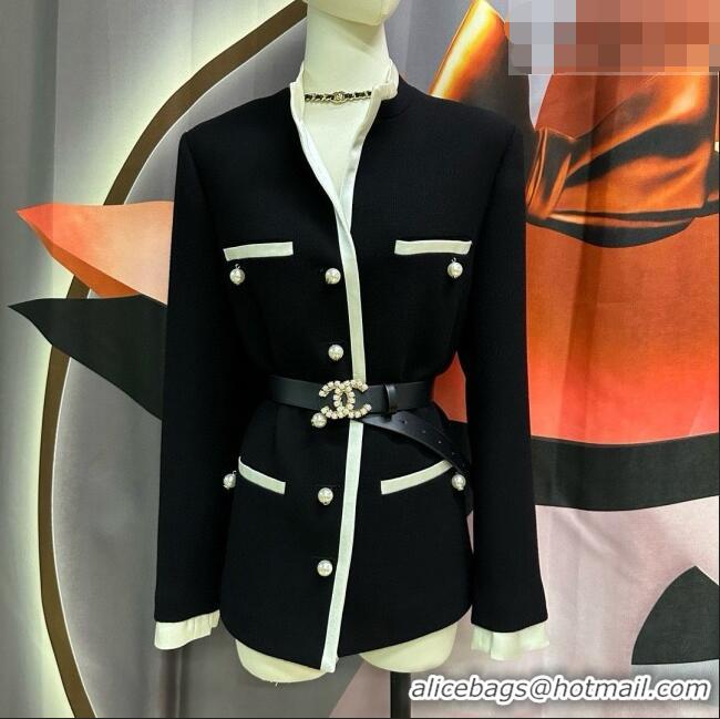 Good Looking Chanel Jacket with Belt CH100113 Black 2026