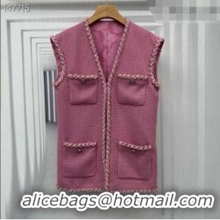 Top Grade Chanel Tweed Vest CH100114 Pink 2026
