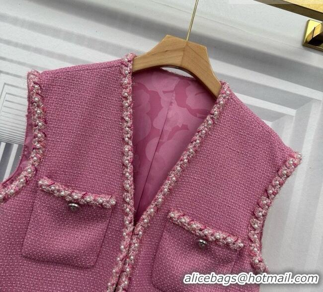 Top Grade Chanel Tweed Vest CH100114 Pink 2026