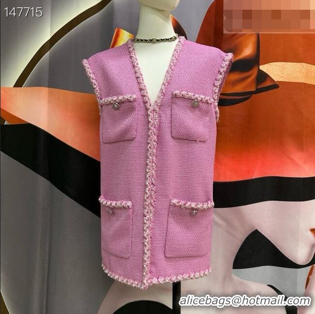 Top Grade Chanel Tweed Vest CH100114 Pink 2026