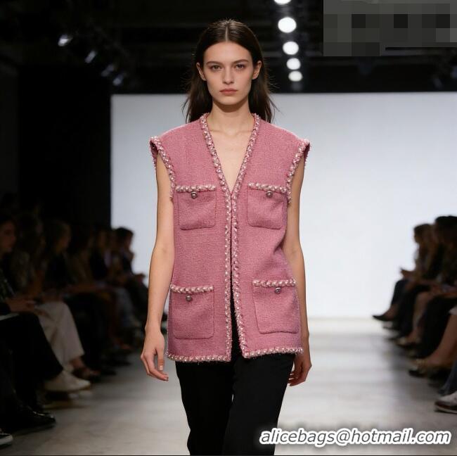 Top Grade Chanel Tweed Vest CH100114 Pink 2026