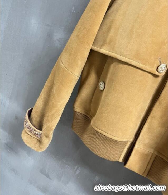 Most Popular Chanel Suede Jacket CH100118 Brown 2026
