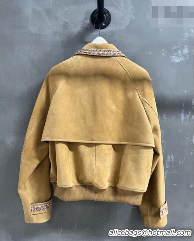 Most Popular Chanel Suede Jacket CH100118 Brown 2026