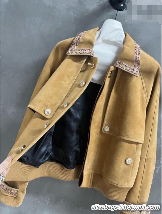 Most Popular Chanel Suede Jacket CH100118 Brown 2026