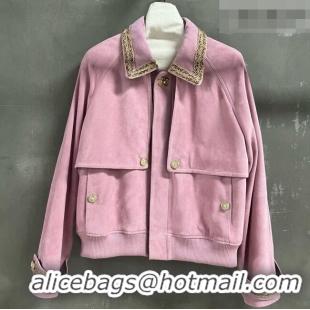 Best Price Chanel Suede Jacket CH100119 Pink 2026