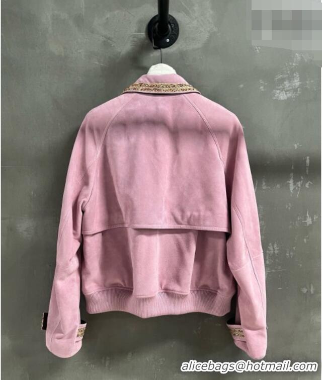 Best Price Chanel Suede Jacket CH100119 Pink 2026