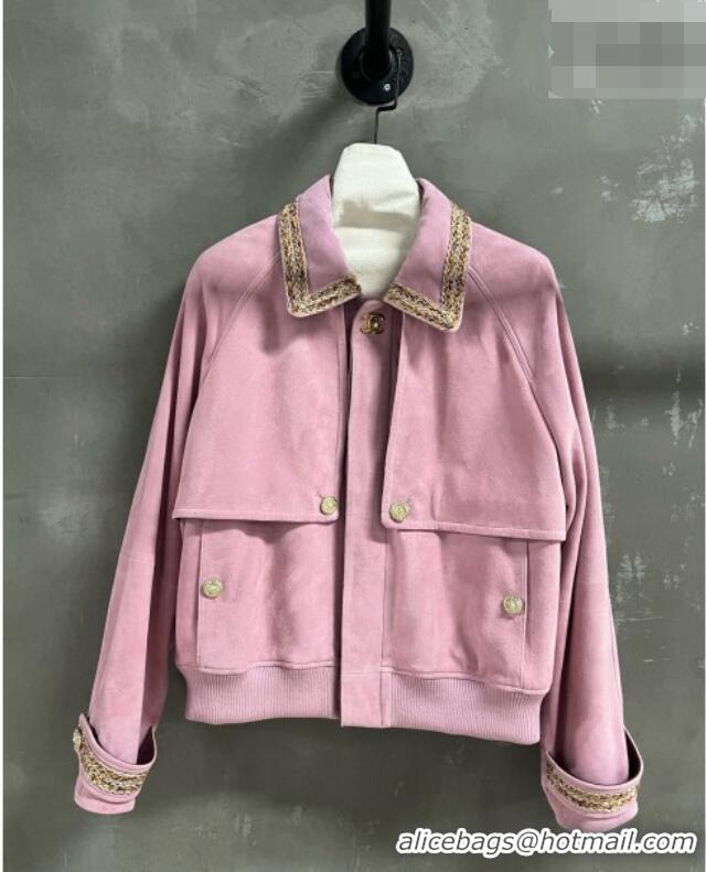 Best Price Chanel Suede Jacket CH100119 Pink 2026