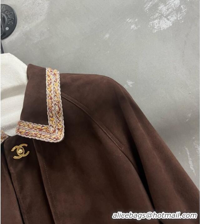 Grade Inexpensive Chanel Suede Jacket CH100120 Brown 2026