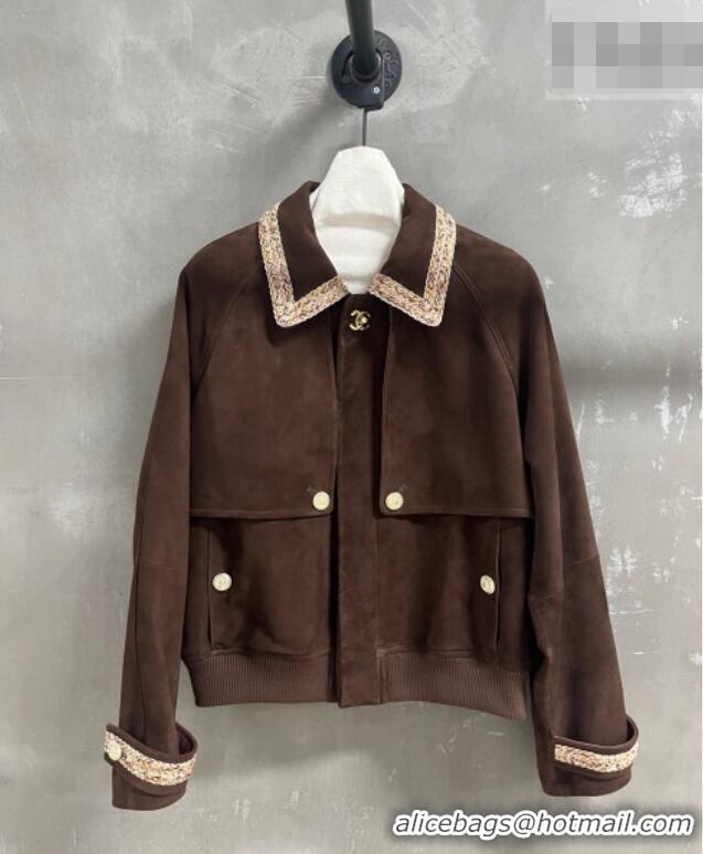 Grade Inexpensive Chanel Suede Jacket CH100120 Brown 2026