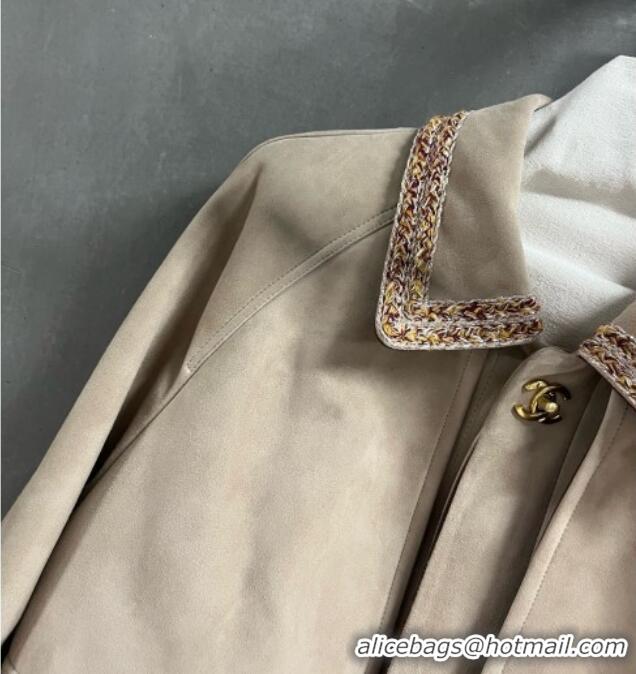 Luxury Discount Chanel Suede Jacket CH100121 Beige 2026