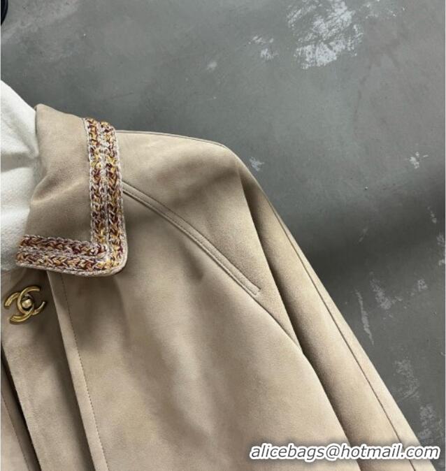 Luxury Discount Chanel Suede Jacket CH100121 Beige 2026