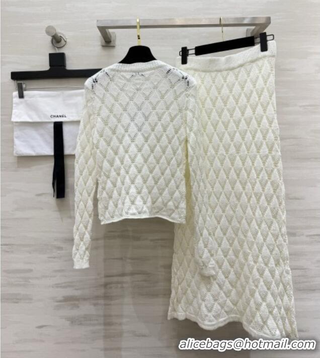 Luxury Cheap Chanel Cardigan CH100133 White 2026