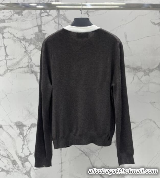 Top Grade Prada Knit Sweater P100103 Dark Grey 2026