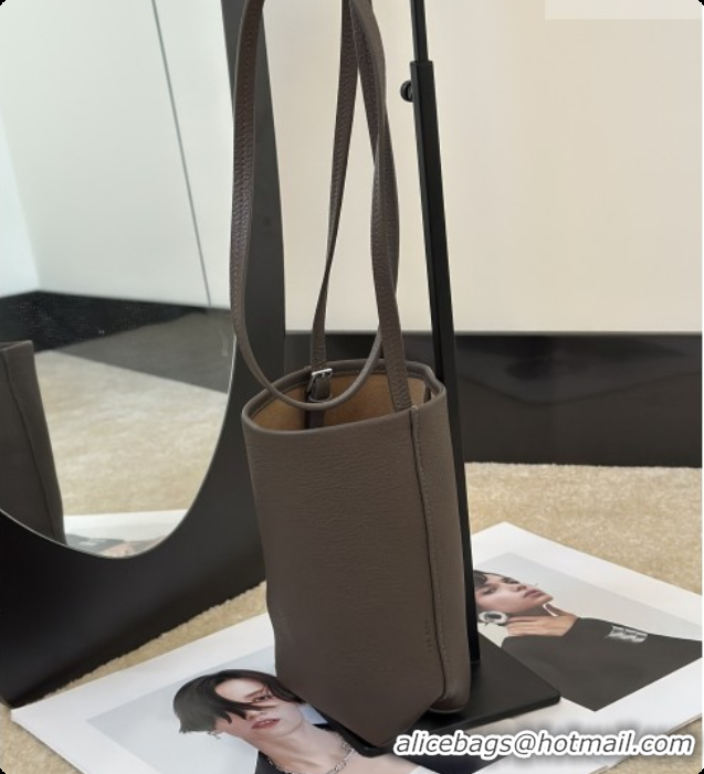 Lower Price The Row N/S Park Crossbody Bag in Bonaudo Grained Leather 8859 Dark Brown 2026