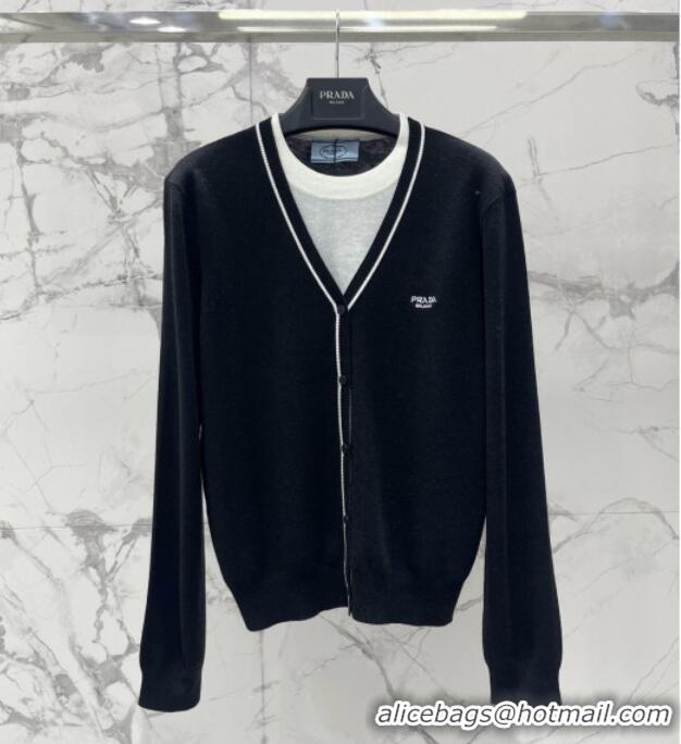 ​Well Crafted Prada Knit Sweater P100104 Black 2026