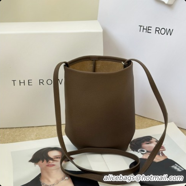 Big Discount The Row N/S Park Crossbody Bag in Bonaudo Grained Leather 8859 Smoked Taupe 2026