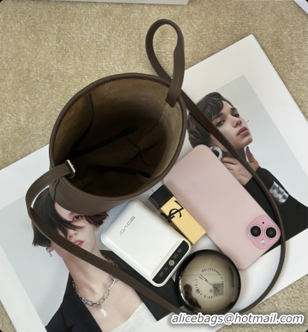 Big Discount The Row N/S Park Crossbody Bag in Bonaudo Grained Leather 8859 Smoked Taupe 2026