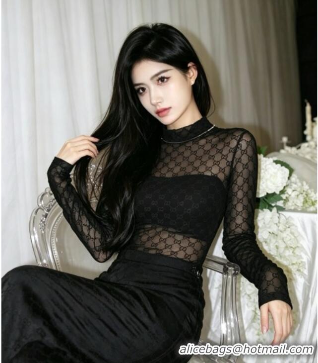 New Design Gucci GG Mesh Top G100117 Black 2026