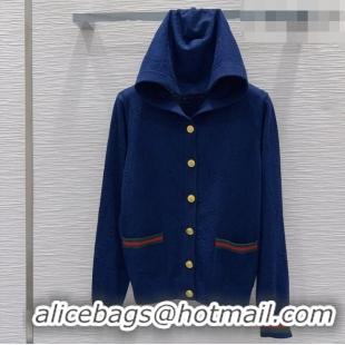 Best Price Gucci Wool GG Cardigan D100613 Blue 2026
