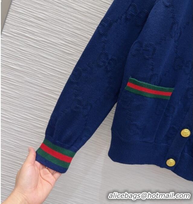 Best Price Gucci Wool GG Cardigan D100613 Blue 2026