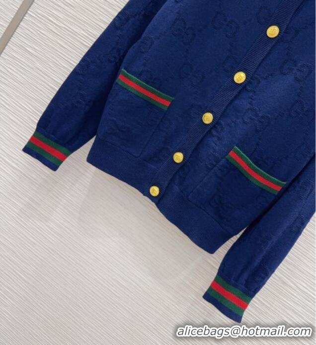 Best Price Gucci Wool GG Cardigan D100613 Blue 2026