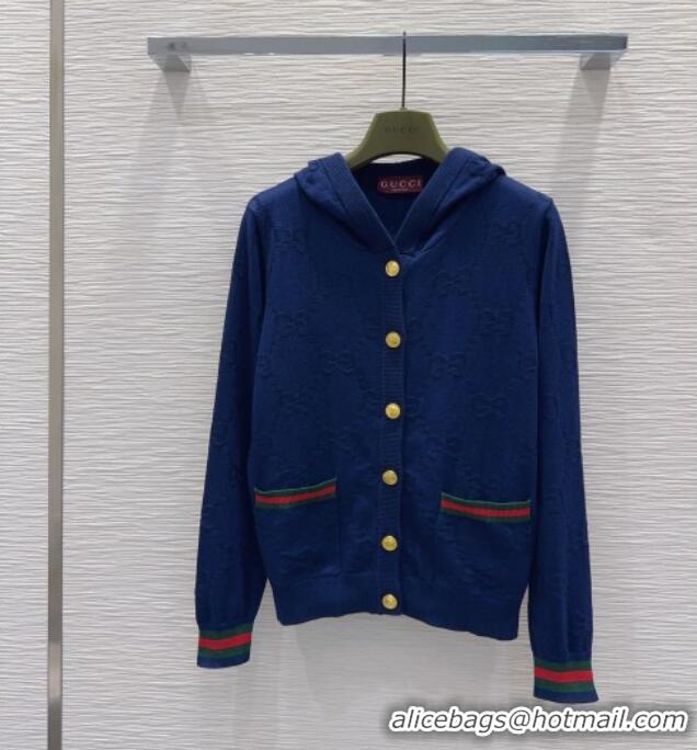 Best Price Gucci Wool GG Cardigan D100613 Blue 2026