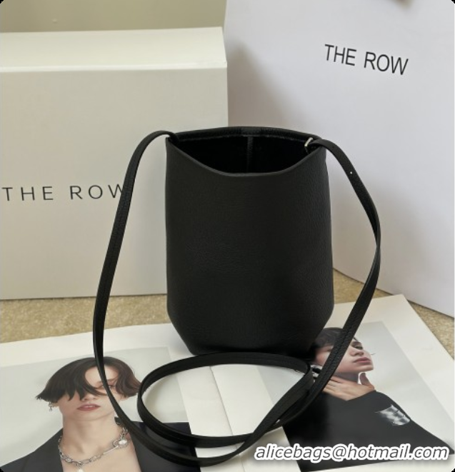 Buy New Cheap The Row N/S Park Crossbody Bag in Bonaudo Grained Leather 8859 Black 2026