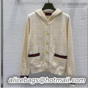Top Grade Gucci Wool GG Cardigan D100614 Beige 2026