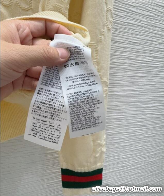 Top Grade Gucci Wool GG Cardigan D100614 Beige 2026