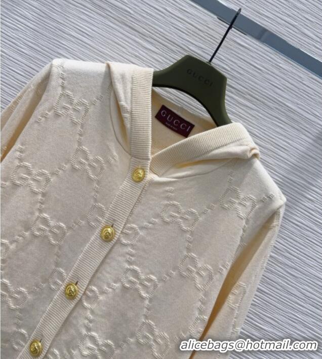 Top Grade Gucci Wool GG Cardigan D100614 Beige 2026