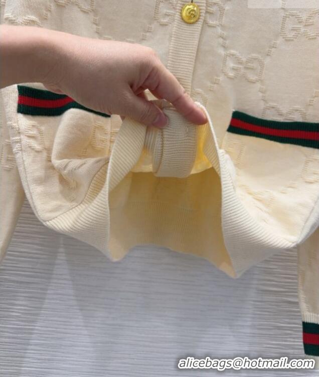 Top Grade Gucci Wool GG Cardigan D100614 Beige 2026